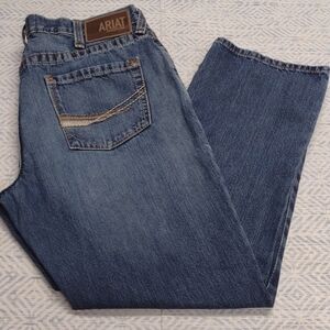 Ariat Men’s Medium Blue Relaxed Boot Cut Jeans Western Farm Rodeo Festival